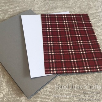 Plaid piece from Festive Farmhouse with coordinating cardstock Whisper White and Gray Granite